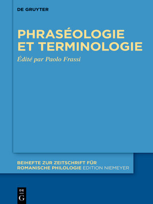 cover image of Phraséologie et terminologie